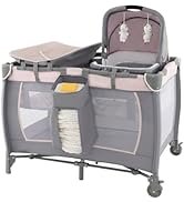 Maxmass 3 in 1 Baby Travel Cot, Infant Bedside Sleeper with Changing Table, Bassinet, Activity Ce...