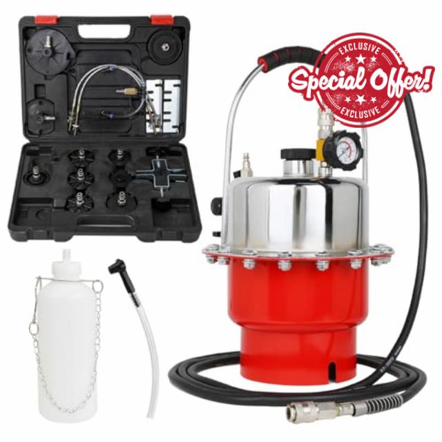WNZ Brake Bleeder Kit for Easy Bleeding of Brake System - Includes Brake Master Cylinder Bleeder Kit and Pressure Brake Bleeder Tool