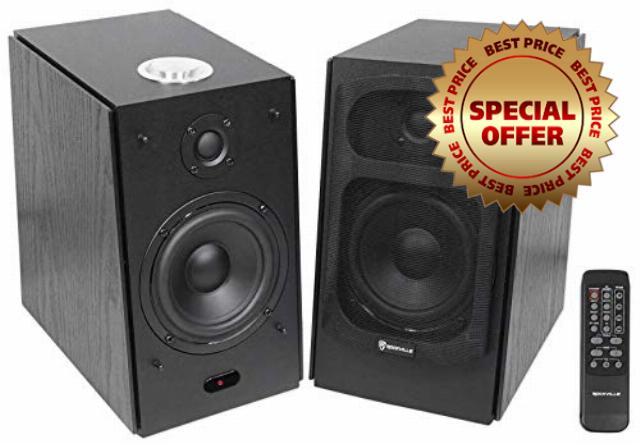 Rockville (2) HD5B 5" 150w RMS Powered Bluetooth Bookshelf Home Theater Speakers