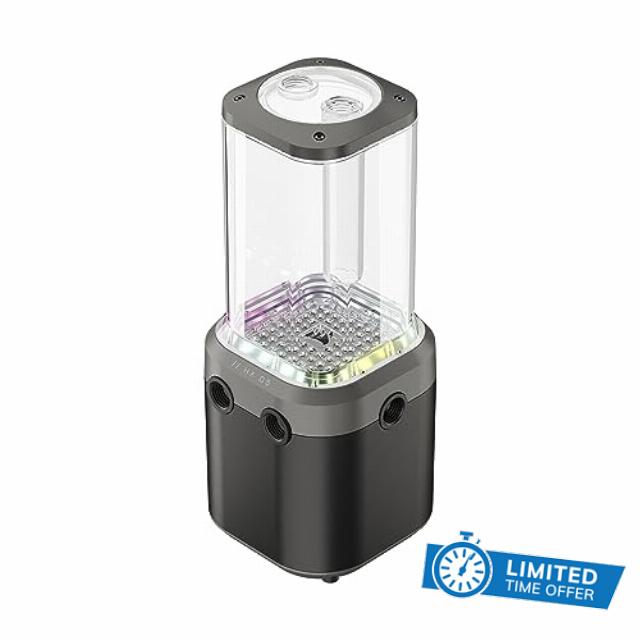Corsair iCUE LINK XD5 RGB ELITE Pump-Reservoir Unit - D5 PWM Pump - 22 Addressable RGB LEDs - 440ml Transparent Reservoir - Stealth Grey