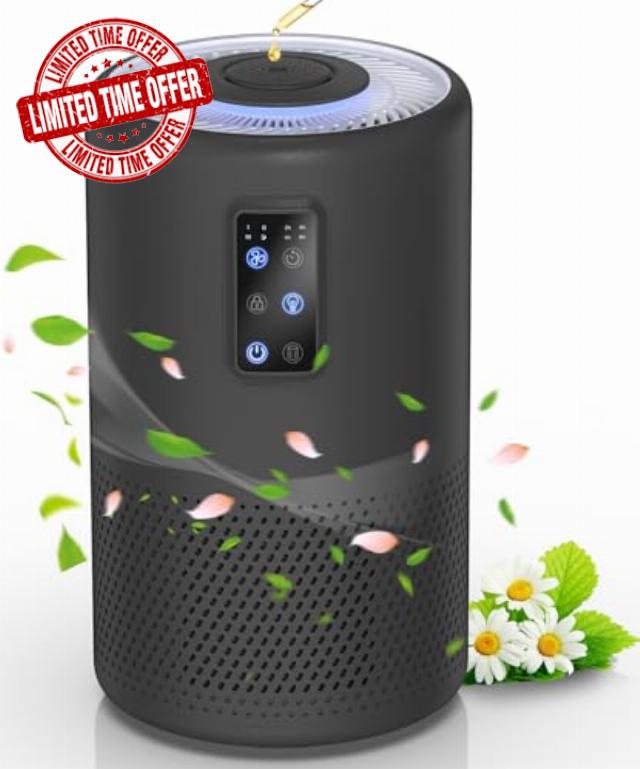 B-D02U Air Purifiers for Home Large Room with Night Light up to 1076ft²