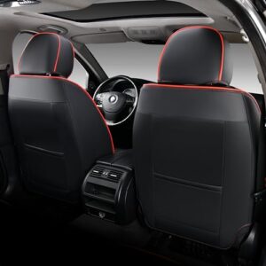 Black Front and Rear Seat Protectors Fit for Cars SUV Pick-up Truck