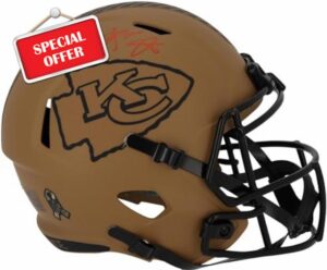 Travis Kelce Kansas City Chiefs Autographed Riddell 2023 Salute to Service Speed Replica Helmet - Autographed NFL Helmets