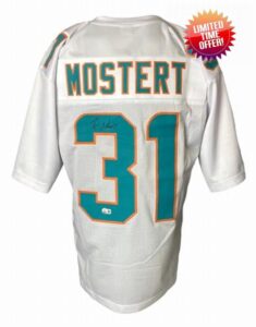 Raheem Mostert Miami Signed White Football Jersey BAS ITP