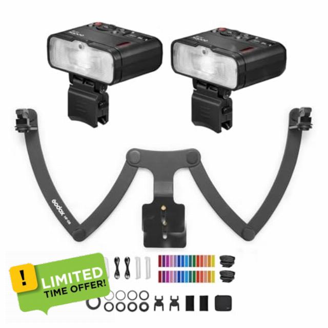 Godox MF12-K2 Macro Flash + MF-DB Flash Mount 2.4G Wireless TTL M Mode with Color Filter
