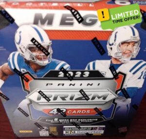 2023 Panini Prizm NFL Football Factory Sealed Mega Box 42 Cards (7 Packs of 6 Cards) Official NFL Licensed Trading Cards Chase autograph and base rookie cards of the 2023 Rookies such as Bryce Young