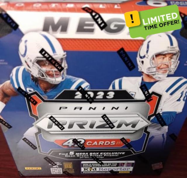 2023 Panini Prizm NFL Football Factory Sealed Mega Box 42 Cards (7 Packs of 6 Cards) Official NFL Licensed Trading Cards Chase autograph and base rookie cards of the 2023 Rookies such as Bryce Young