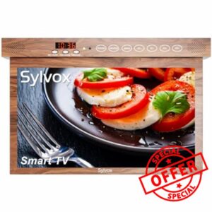 SYLVOX 15.6" Flip Down Smart TV Under Cabinet TV Supports 360 Degree Rotation WiFi & Wireless Connection