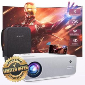 [4D/4P Keystone] Projector With WiFi And Bluetooth 4K Supported