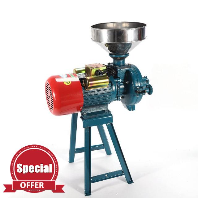 Electric Grinder Grain Mill Corn Grinder Machine 3000w Wheat Feed Flour Cereal Grinder Machine 110v With Funnel