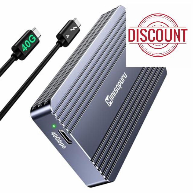 Minisopuru 40Gbps M.2 NVMe SSD Enclosure with Thunderbolt Cable