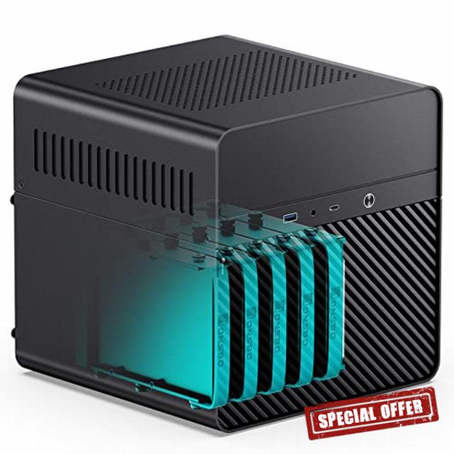 JONSBO N2 Black NAS ITX Case 5+1 Disk Bays Mini Aluminum Case