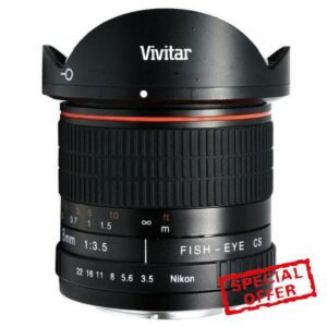 8mm Ultra-Wide f/3.5 Fisheye Lens for Nikon D500
