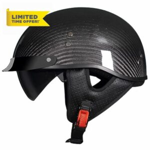 Crown Racing Carbon Fiber DOT Motorcycle Helmet Summer Motorcycle Hard Hat Retro Half Helmet