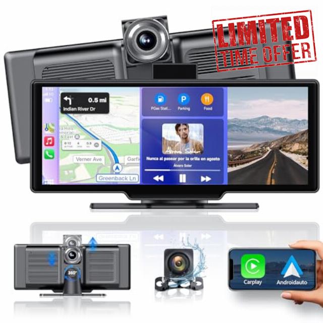 25HOURS 7" Portable Wireless Apple Carplay Android Auto
