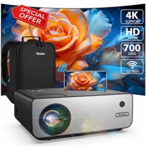 [Electric Focus/Keystone Correction] 4K-Projector with WiFi and Bluetooth