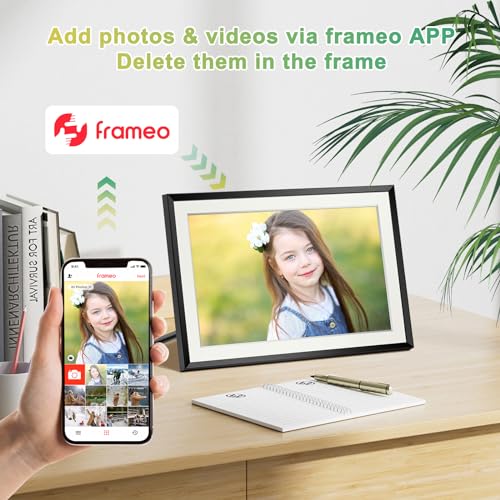 Send Pictures or Videos Remotely,Easy Setup,Great Gift| Ultra-Thin Black
