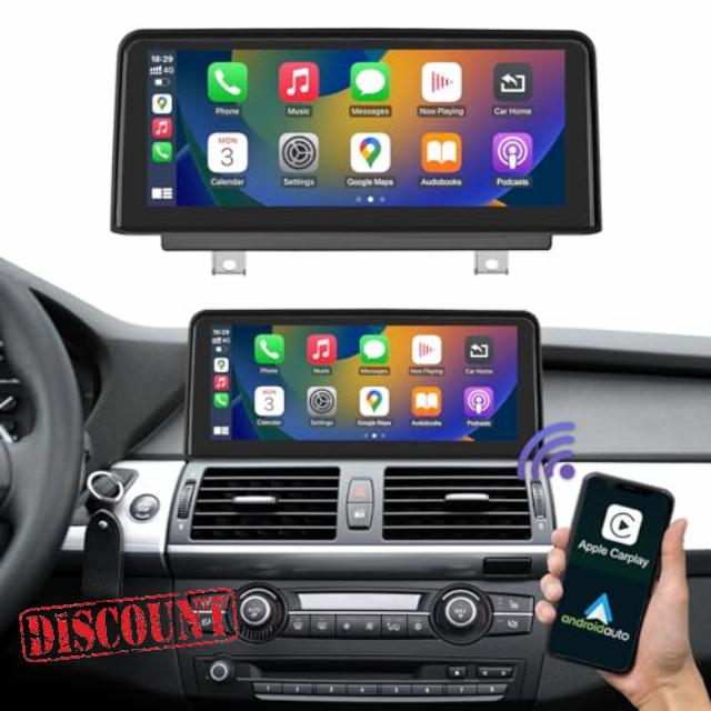 Road Top 10.25 Inch Car Touchscreen Wireless CarPlay Car Stereo Receiver for BMW X5 X6 Series E70/E71 2007-2009 Year with CCC System