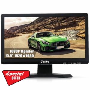 JaiHo 15.6 Inch 60Hz Computer Monitor - 1920×1080P Widescreen Display Screen - 16:9 Office PC Monitor with Multifunctional Input - Gaming Monitor for Gaming CCTV Raspberry Pi PC - VESA Mounting