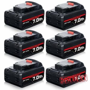 FERRYBOAT 6Pack 7.0Ah DCB206 Replacement for Dewalt 20V Battery DCB200 DCB201 DCB203 DCB204 DCB206 DCB207