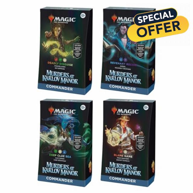 Magic: The Gathering Murders at Karlov Manor Commander Deck Bundle - Includes All 4 Decks (Deadly Disguise