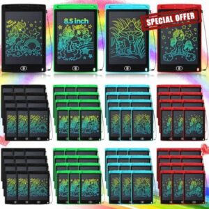 Chivertion 72 Pcs LCD Writing Tablet for Kids 8.5 Inch Doodle Board Bulk Colorful LCD Drawing Pad Erasable Reusable Classroom Writing Pad Bulk Gift for Girls Boys (Red