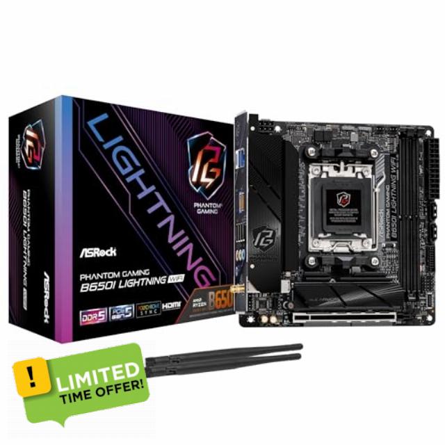 ASRock B650I LIGHTNING WIFI AM5 Ryzen 7000 AMD B650 SATA 6Gb/s Mini-ITX s DDR5