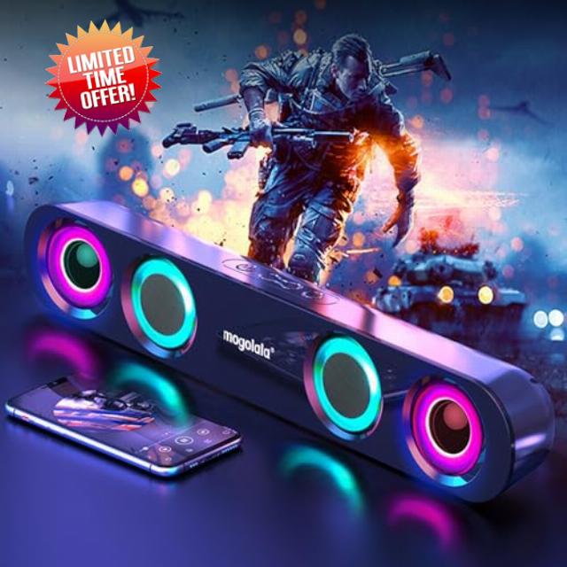 Colorful Sound Subwoofer High Power Home Video Desktop Wireless Strip Long Dual Speaker Speaker Sound Bar TV Karaoke Sound