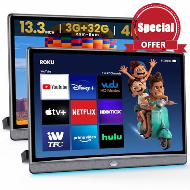 13.3 Inch 4K Android 11.0 Multifunction Car TV Monitor