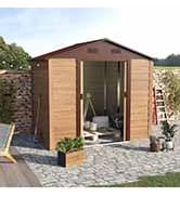 Outsunny 8 x 6 ft Garden Metal Storage Shed with Double Lockable Door, Window and Air Vents, Outd...