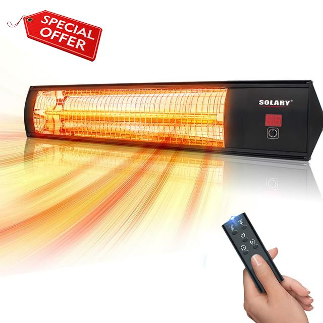 Solary Electric Infrared Outdoor Heaters for Patio - Wall-Mounted Graphite Infrared Heater for Restaurant