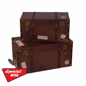 Widdop and Co Vintage Style Harry Potter Alumni Hogwarts School Term Large Trunks Decoration Storage Home Accessories Set of 2