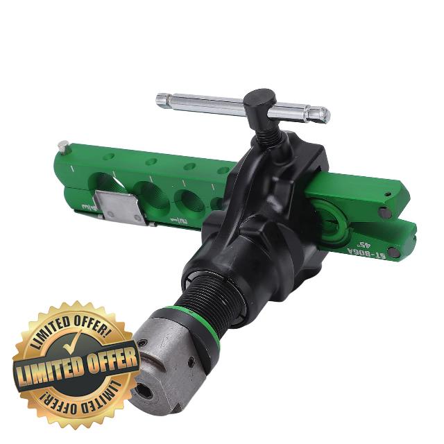 Vomeko Eccentric Cone Pipe Flaring Tool - 45 Degree Ratchet Flaring Tool with Manual Drill Function for HVAC and Plumbing (Universal Pipe Expander) 1/4in