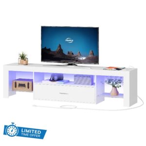 HOOBRO LED TV Stand with Power Outlets to 75 inch TV