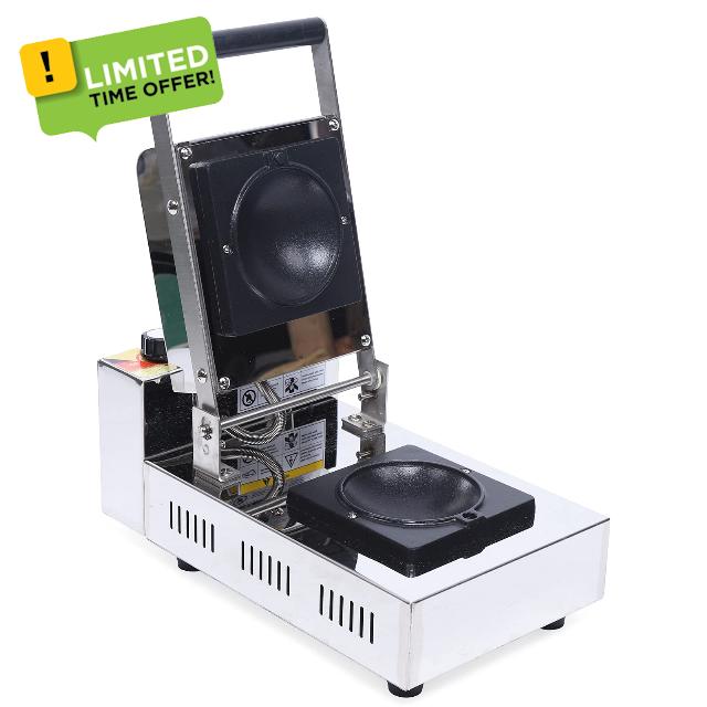 Mini Waffle Maker 1000W Electric Double-sided Heating Waffle Panini Press Machine Stainless Steel Uniform Heating Waffle Bowl Maker Ice Cream Waffle Makers Panini Press Machine Maker