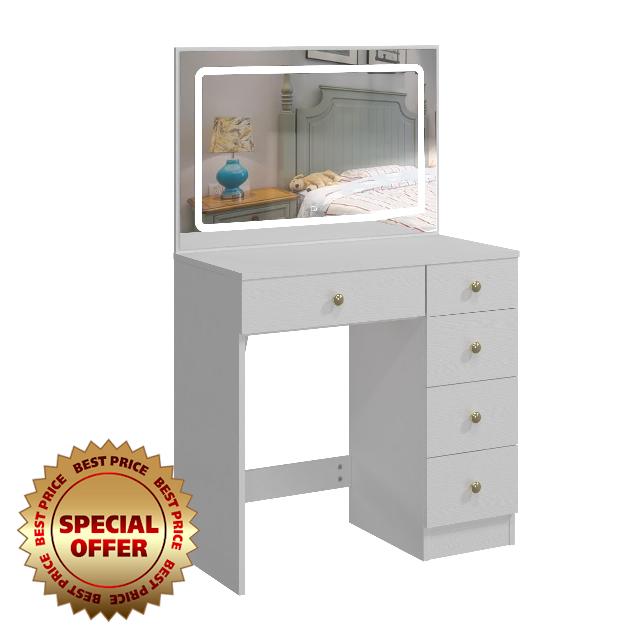 Makeup Vanity with Large Lighted Mirror