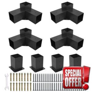 YEOOE Pergola Brackets 4x4 (Actual: 3.5x3.5 In)