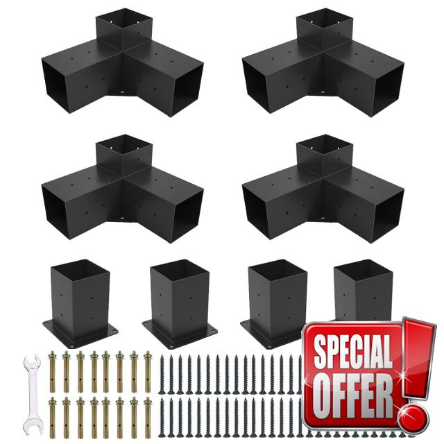 YEOOE Pergola Brackets 4x4 (Actual: 3.5x3.5 In)