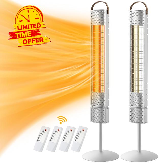 1500W Electric Patio Heaters - 2 packs