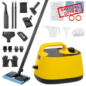 Dyna-Living 1500W High Pressure Steam Cleaner for Home Use 4.0 BAR Handheld Steamer Cleaning for Car Detailing 215°F High-Temperature Steam Cleaner for Upholstery Floor Steam Cleaner with 1.5L Tank