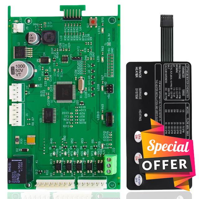 42002-0007S Pool Heater Control Board kit with 472610Z Switch Pad Compatible with Mastertemp & Max-E-Therm Pool and Spa Heater