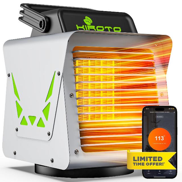 Kiroto 1500W Greenhouse Heater with APP Remote Control & Smart Control Panel