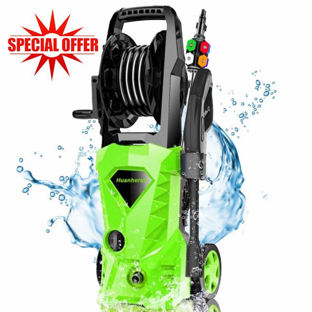 Huanherad 3600 PSI Electric Pressure Washer 4 GPM 1600W Power Washer with 20ft Hose Reel
