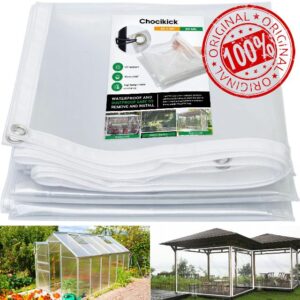 Chocikick 8 x 12 FT Outdoor Clear Tarp Curtain Waterproof 20 Mil