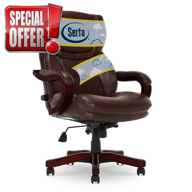 Serta Conway Big and Tall Executive Office Wood Accents
