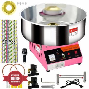 Xapigo 1080W Commercial Cotton Candy Machine Electric Cotton Candy Floss Maker (Pink)