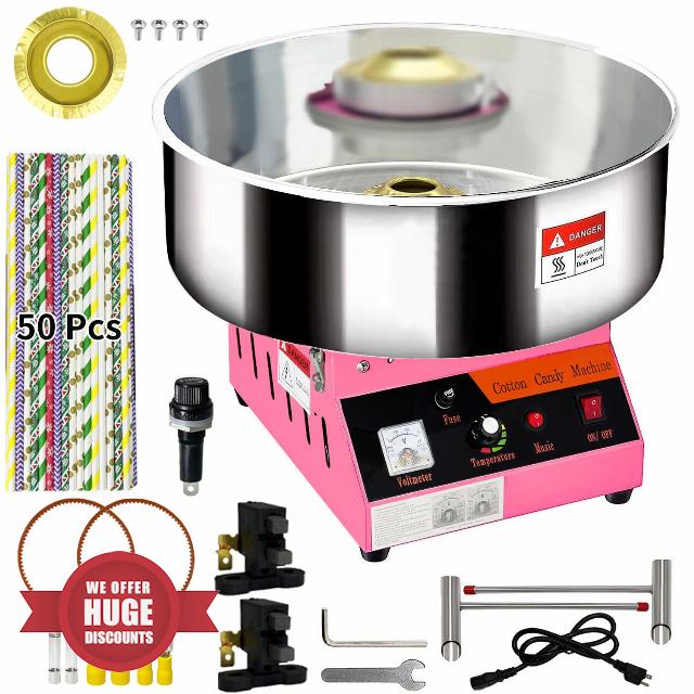Xapigo 1080W Commercial Cotton Candy Machine Electric Cotton Candy Floss Maker (Pink)