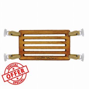 Your Spa Essentials Wooden Bathtub Foot Rest - Portable Bathroom Foot Rest with Heavy Duty Suction Cups - Non Slip Bathtub Footrest with Large Strong Suction Cups - Bathtub Accessories for Relaxation