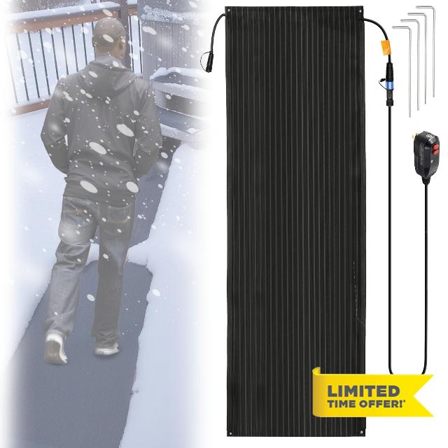20"x60" Heated Walkway Mats for Snow Removal - Advanced Winter Winter Outdoor Heating Snow Carpet Mat Reliable Snow and Ice Melting System No Slip Safety Outdoor Heated Mats