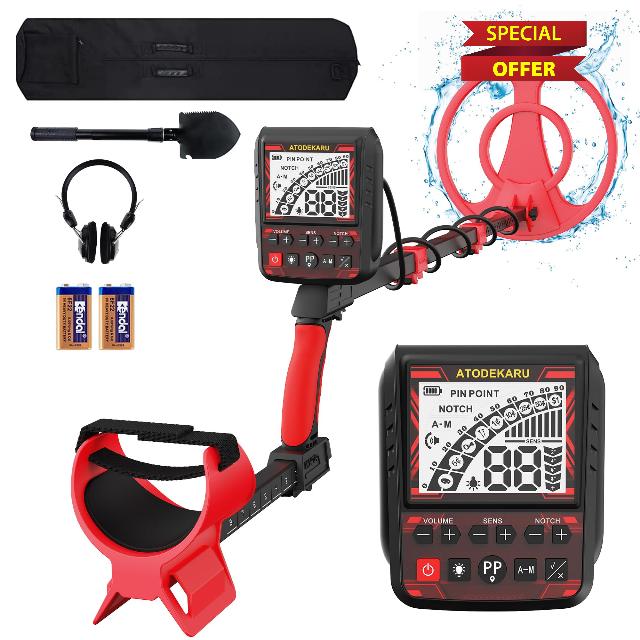 ATODEKARU 2024 Updated Metal Detector for Adults Waterproof - Professional Higher Accuracy Gold Detector with LCD Display